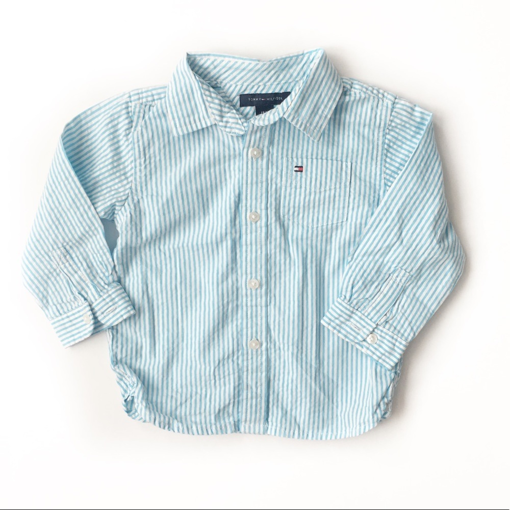 Worn once seersucker shirt